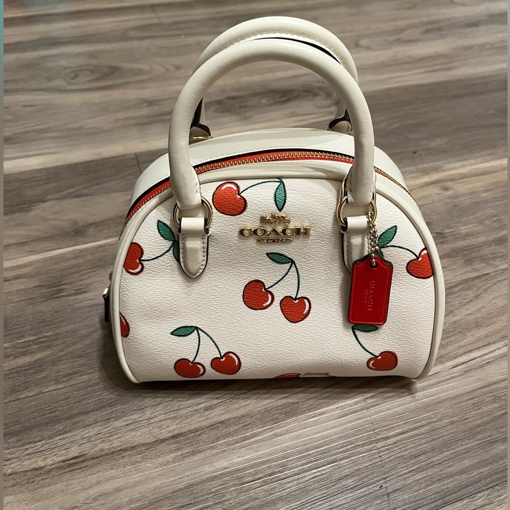 Cherry heart Sydney satchel purse 🍒🤍